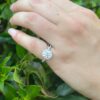 David Yurman Lanai Diamond Halo Engagement Ring Platinum 1.5ct F VS1 GIA shown worn