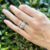 Charriol 18k White Gold 1/2 cttw Diamond Station Milgrain Band Ring Sz 6 shown worn