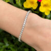 Classic 14k White Gold 3 carat Natural Diamond Tennis Bracelet 7" shown worn