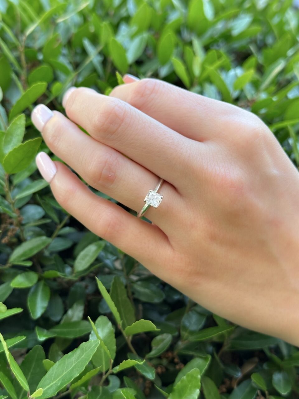 James Allen 0.9ct Diamond Engagement Ring Solitaire 14k Sz 5.5 F SI2 GIA shown worn