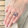 Morganite Diamond Cocktail Ring White Gold Statement Size 5 shown worn