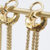 Gold Diamond Dangle Drop Earrings David Yurman shown worn