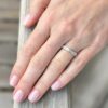 Platinum 1 Carat Diamond Wedding Eternity Band Stackable Ring Size 5 shown worn
