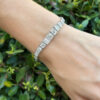 Antique Platinum 7 ctw Graduated Diamond Tennis Bracelet 7" Mine Cut shown worn