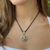 18k Gold Pendant Ancient Silver Coin Attica Tetradrachm Athena Owl 440BC shown worn