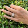 Platinum 2.5ct Emerald Cut Diamond Engagement Bridal Set GIA Sz 5.25 shown worn