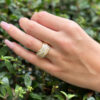 Vintage 14k Gold 3ctw Baguette Diamond Crossover Ring Size 8 IGRB shown worn