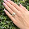 Vintage 14k Gold 3ctw Baguette Diamond Crossover Ring Size 8 IGRB, view 3