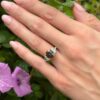 Natural Alexandrite Diamond Ring Platinum 18k 3-Stone 3ct Size 6 GIA shown worn