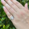 1.7ct Emerald Cut Diamond Halo Engagement Ring Size 5 Platinum D VS2 GIA shown worn