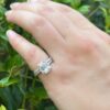 1.7ct Emerald Cut Diamond Halo Engagement Ring Size 5 Platinum D VS2 GIA, view 3