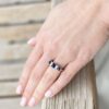Modernist Sapphire Diamond Ring Platinum 2.5ct Natural Blue Size 5 shown worn