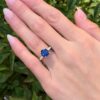 Ceylon Sapphire Diamond Ring 3ct GIA Platinum Engagement Cocktail Sz 6.75 shown worn
