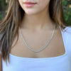 10ct Diamond Tennis Necklace 14k White Gold 22" Stackable shown worn