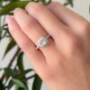 Tiffany & Co. Soleste Diamond Halo Ring Platinum Sz 6 Box 1.25ctw Cushion shown worn