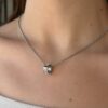 Bvlgari Diamond Serpenti Viper 18k White Gold Pendant Necklace 18" shown worn
