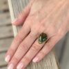 Vintage Ming's Jade Ring Bi-Color 14k Yellow Gold Size 5.5 13mm shown worn