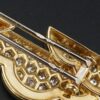 Vintage OJ Perrin 18k Yellow Gold Diamond Enamel Cloud Brooch France 1.5", view 3