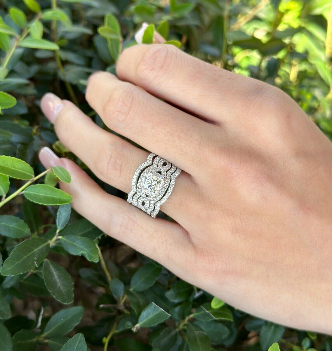 Neil Lane 14k Engagement Ring Leo Princess Diamond 3.7ct Size 7 GSI G VS1 shown worn