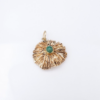 Brutalist Emerald Cabochon Pendant, 14k Yellow Gold, view 2
