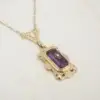 Vintage Amethyst Drop Pendant Necklace, 14k Yellow Gold, 16", view 2