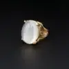Vintage 20 Carat Moonstone Cabochon Solitaire Ring, 14k Yellow Gold, view 2