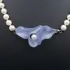 Steve Walters Carved Chalcedony and Pearl Necklace, 14k Gold, 18", view 1