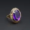 Antique Amethyst, Pearl and Enamel Ring, 18k Yellow Gold, view 2