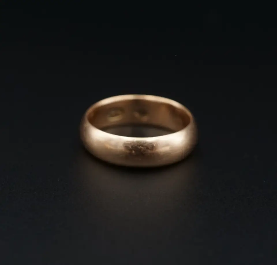 Victorian Rose Gold Wedding Band, 14k, 6mm, Dated 1898, view 2