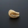 Vintage Openwork Leaf Diamond Statement Ring, 14k Yellow Gold, view 2