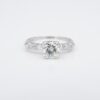 Vintage Round Diamond Engagement Ring, 1 Ctw, Platinum, view 2