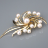 Mikimoto South Sea and Akoya Pearl Ribbon Brooch, 14k Yellow Gold, view 3