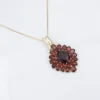 Vintage Garnet Cluster Pendant Necklace, 14k Yellow Gold, 18", view 2