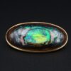 Antique Yowah Nut Opal Brooch, 30 Ct, 14k Yellow Gold, view 1
