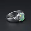 Vintage Black Opal and Diamond Cocktail Ring, Platinum, view 4