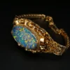 Antique Australian Natural Opal Bracelet, 9k Rose Gold, view 2