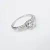 Vintage Round Diamond Engagement Ring, 1 Ctw, Platinum, view 3