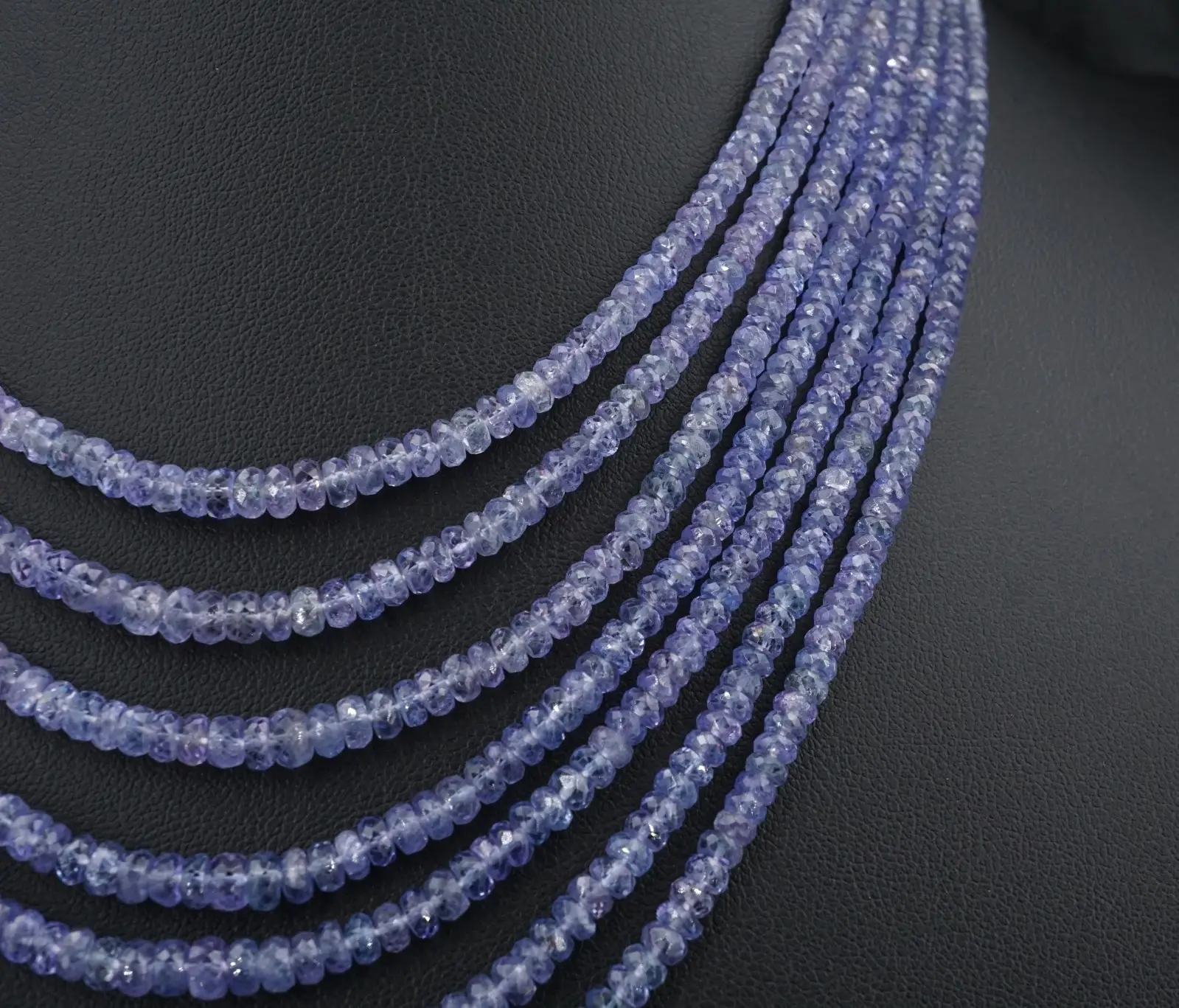 Vintage Tanzanite Seven-Strand Necklace, 300 Ctw, 18k White Gold, view 4