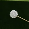 Antique Mine Cut Diamond Stick Pin, Platinum and 14k Gold, view 1