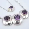 Burle Marx Fine Silver Amethyst Pendant Necklace, 27", view 1