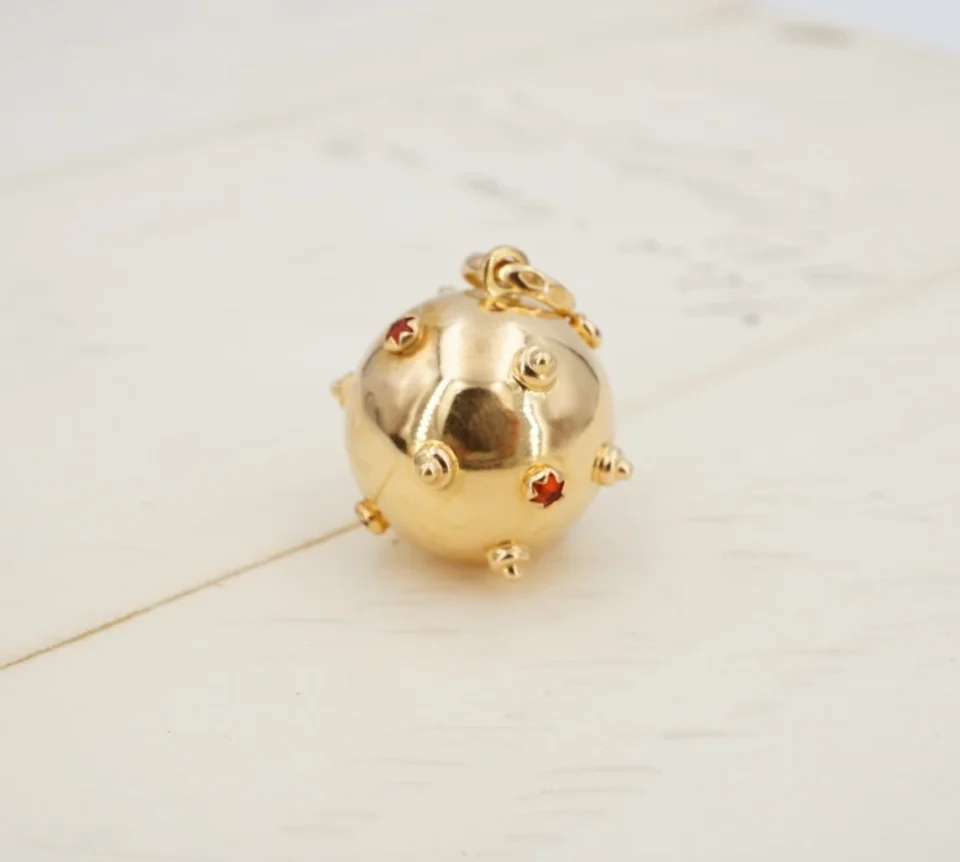 Mid-Century Sputnik Charm Pendant, 18k Yellow Gold