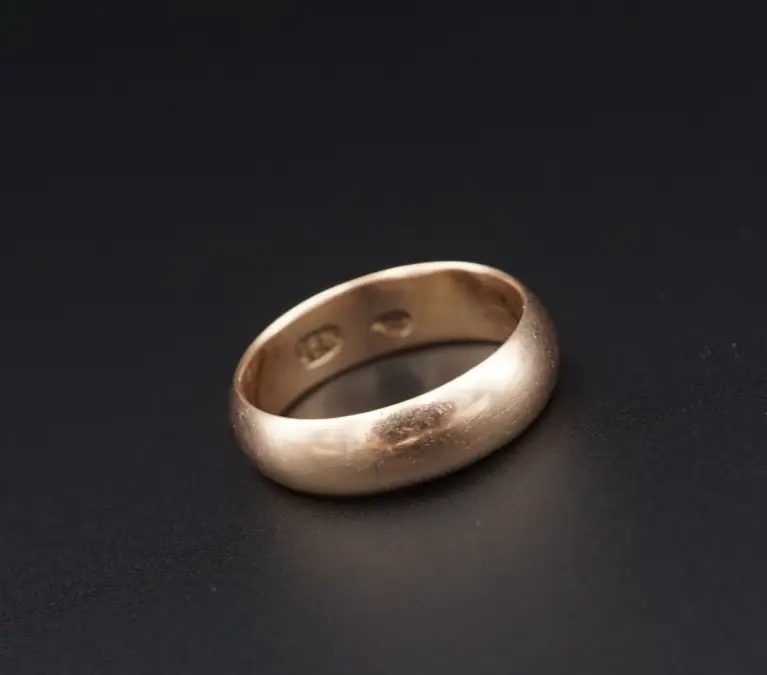 Victorian Rose Gold Wedding Band, 14k, 6mm, Dated 1898