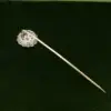 Antique Mine Cut Diamond Stick Pin, Platinum and 14k Gold, view 5