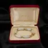 Vintage Ming's Jade Articulated Link Bracelet, 14k Yellow Gold, view 1