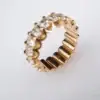 18k Oval Cut Natural Diamond Eternity Band Rose Gold Size 7 7mm 4cttw - view 6