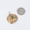 Brutalist Emerald Cabochon Pendant, 14k Yellow Gold, view 5
