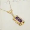 Vintage Amethyst Drop Pendant Necklace, 14k Yellow Gold, 16", view 1