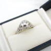 Antique Platinum Filigree Diamond Engagement Ring, 1/2 Ct, view 3