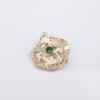 Brutalist Emerald Cabochon Pendant, 14k Yellow Gold, view 3