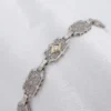 Art Deco Diamond Filigree Panel Bracelet, 14k White Gold, view 4